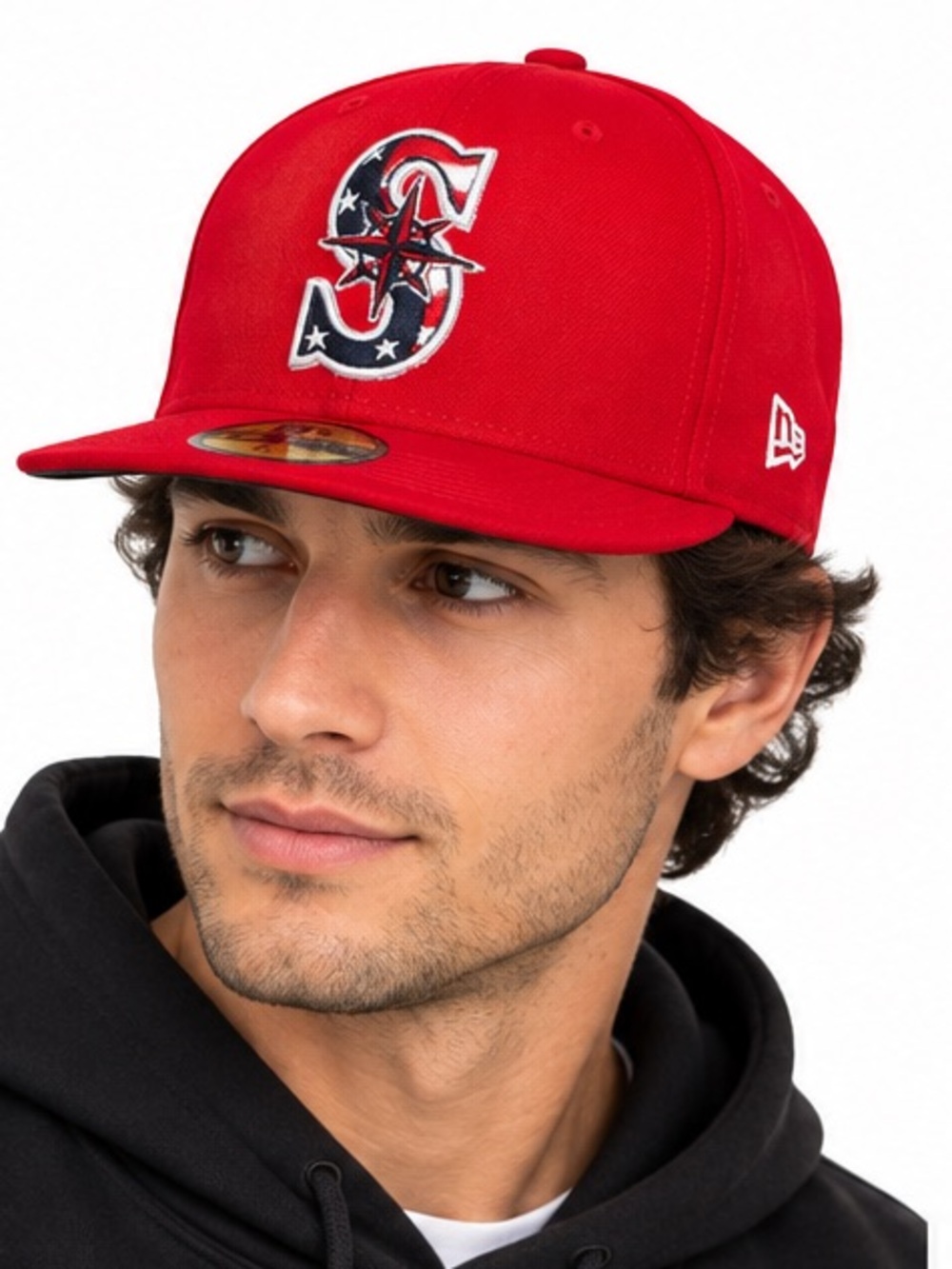 New Era Seattle Mariners 59FIFTY Stars & Stripes Fitted Hat 7 3/8 New